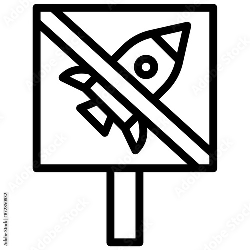Anti War vector icon illustration of Protesting and Civil Disobedience iconset.