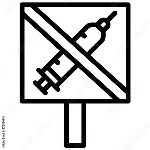 Anti Vaccination vector icon illustration of Protesting and Civil Disobedience iconset.