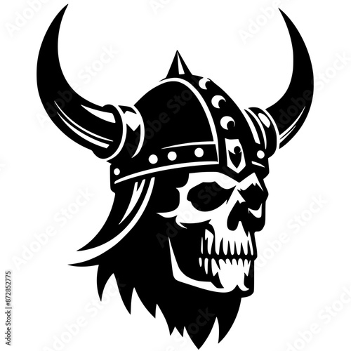 Viking skull silhouette