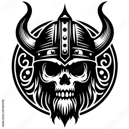 Viking skull silhouette