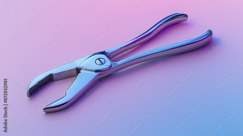 A single, modern plier with a minimalist aesthetic, placed on a smooth, gradient background A single, modern plier with a minimalist aesthetic, placed on a smooth, gradient background