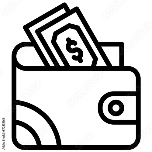 Money in Wallet vector icon illustration of Business & Economy iconset.