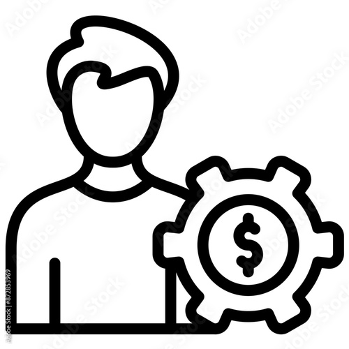 Cost Management vector icon illustration of Human Resource iconset.