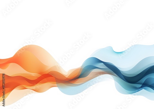 Abstract Orange Blue Gradient Waves Illustration