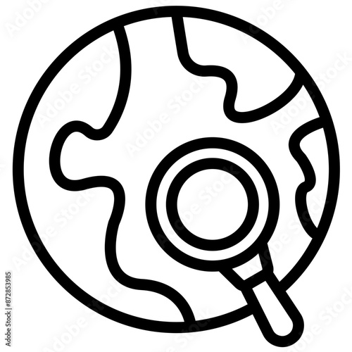 Global Search vector icon illustration of Human Resource iconset.