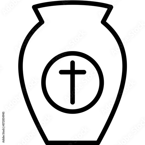 Urn vector icon illustration of Funeral iconset.