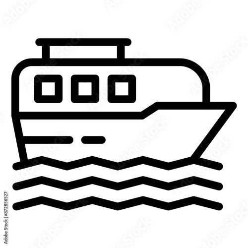 Boat vector icon illustration of Coastline iconset.