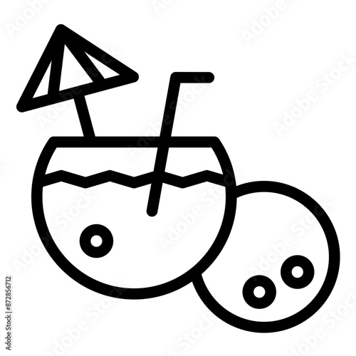 Coconut vector icon illustration of Coastline iconset.