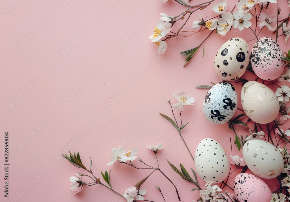 Easter Eggs and Blossoms Minimalist Banner Easter Eggs and Blossoms Minimalist Banner