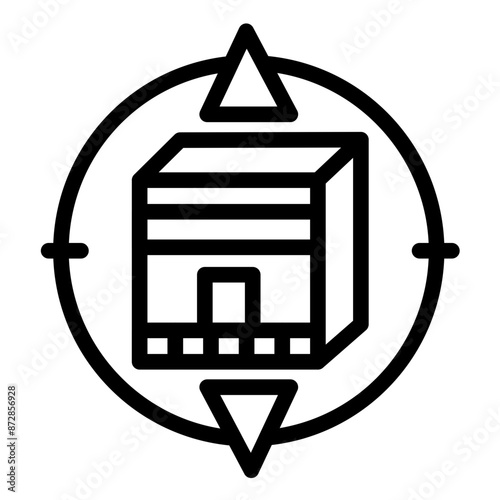 Qibla Compass vector icon illustration of Hajj Pilgrimage iconset.