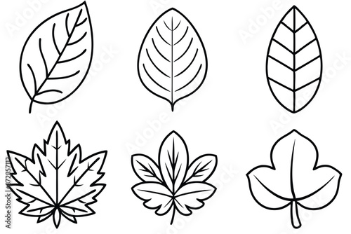 Leaves Clipart Line Art