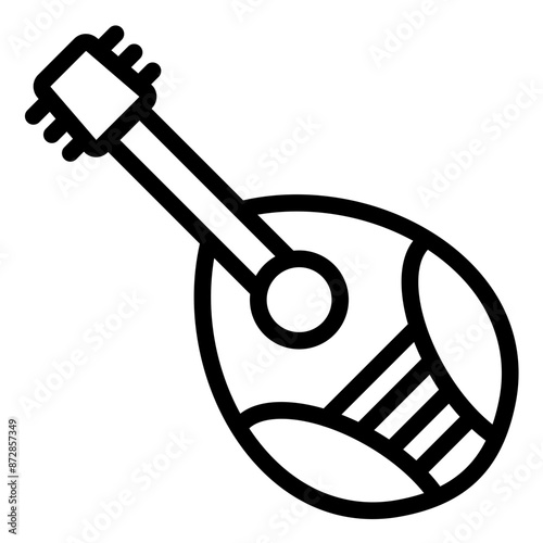 Mandolin vector icon illustration of Italy iconset.