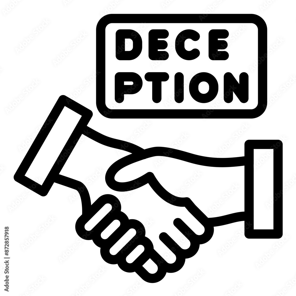 Deceptive Handshake vector icon illustration of Corruption iconset.