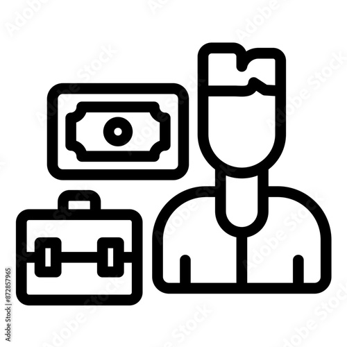 Corrupt Businessman vector icon illustration of Corruption iconset.