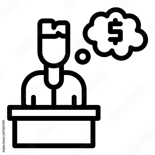 Bribed Witness vector icon illustration of Corruption iconset.