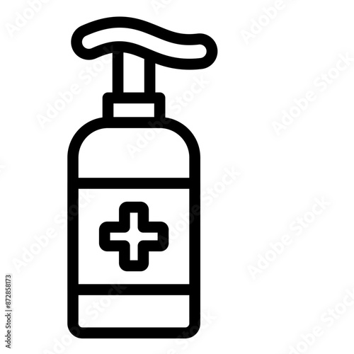 Hand Sanitizer Bottle vector icon illustration of Infectious Diseases iconset.
