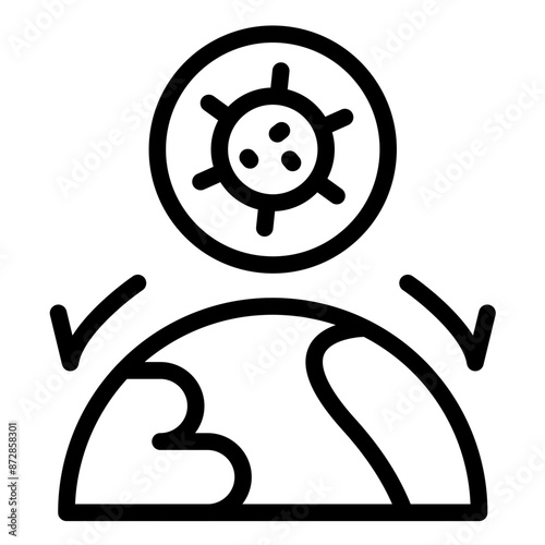 Contagious Globe vector icon illustration of Infectious Diseases iconset.