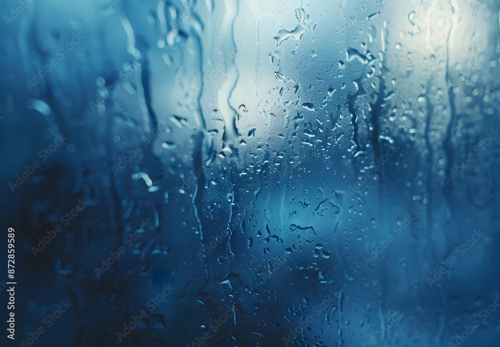 Raindrops On Windowpane, Foggy Sky Raindrops On Windowpane, Foggy Sky