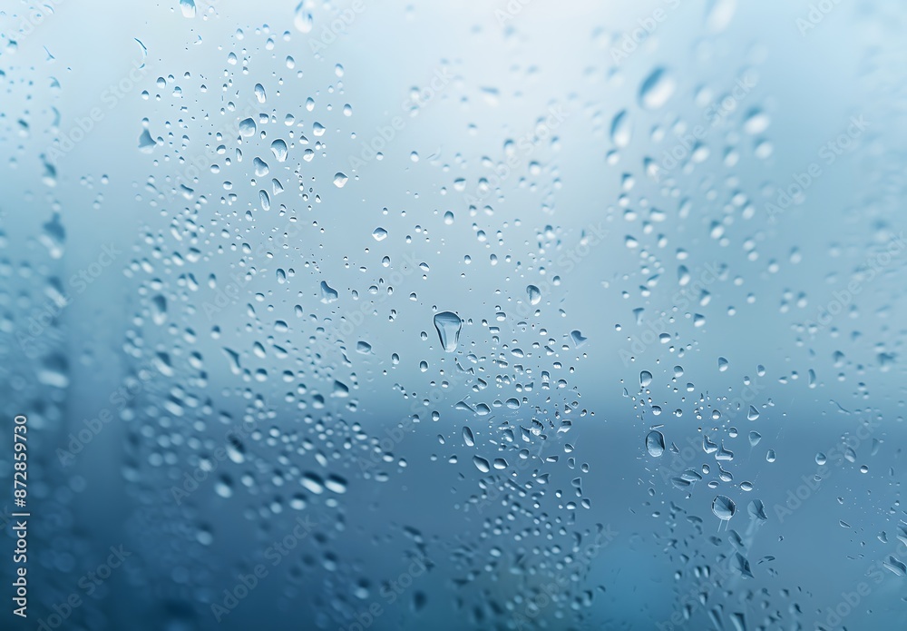 Raindrops on Window Glass with Foggy Background Raindrops on Window Glass with Foggy Background