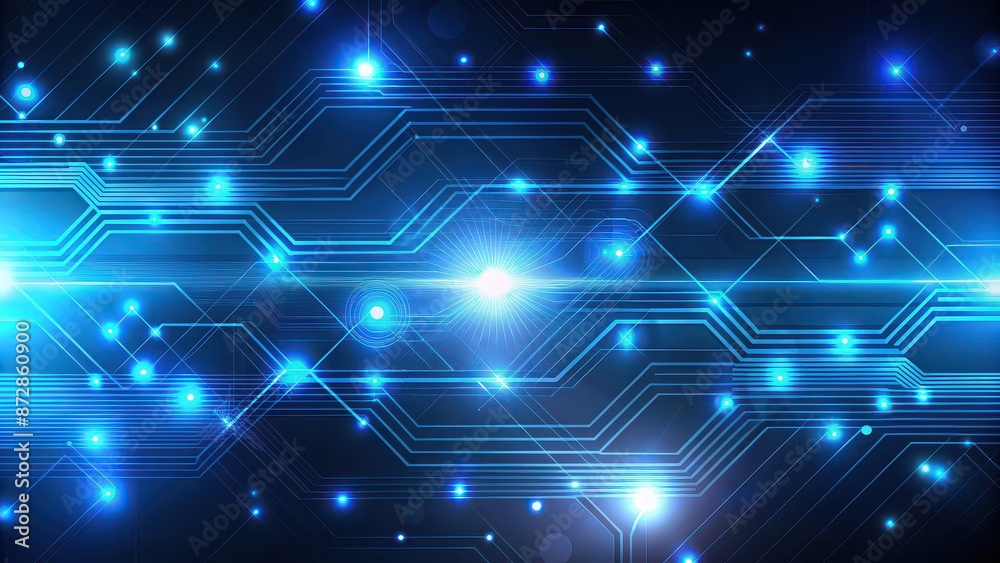 Stylish blue technology lights background with glowing lines and shapes, blue, technology, lights, background, stylish Stylish blue technology lights background with glowing lines and shapes, blue, technology, lights, background, stylish