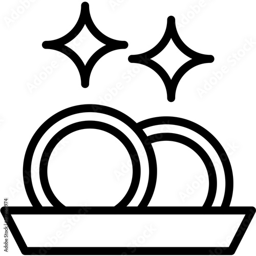 Washing Dishes vector icon illustration of Cleaning and Dusting iconset.