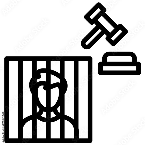 Punishment vector icon illustration of Law & Legislation iconset.