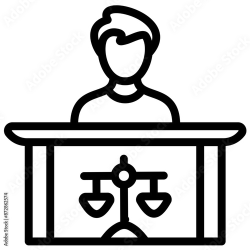 Prosecutor Male vector icon illustration of Law & Legislation iconset.
