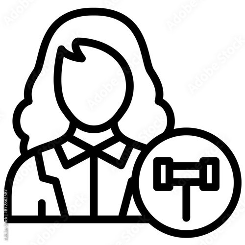 Public Defender Female vector icon illustration of Law & Legislation iconset.