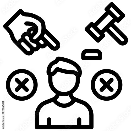 Not Guilty vector icon illustration of Law & Legislation iconset.