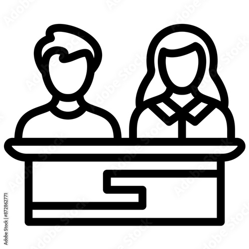 Jury vector icon illustration of Law & Legislation iconset.