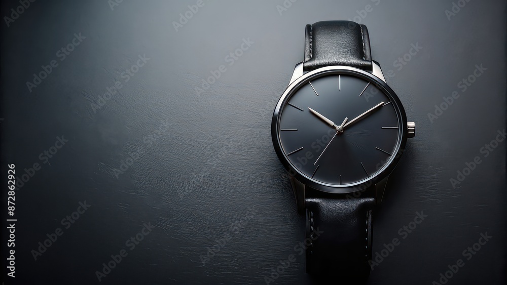 Minimalistic black watch on dark background, watch, timepiece, fashion, accessory, elegant, stylish, luxury, elegance, wrist Minimalistic black watch on dark background, watch, timepiece, fashion, accessory, elegant, stylish, luxury, elegance, wrist