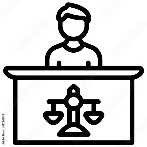 Court Appearance vector icon illustration of Law & Legislation iconset.