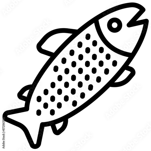 Trout vector icon illustration of Fishing iconset.