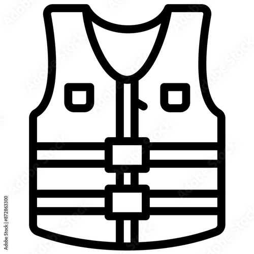 Life Jacket vector icon illustration of Fishing iconset.