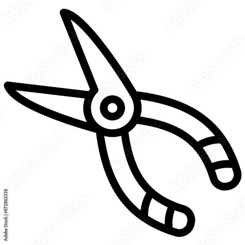 Needle Nose Pliers vector icon illustration of Fishing iconset.