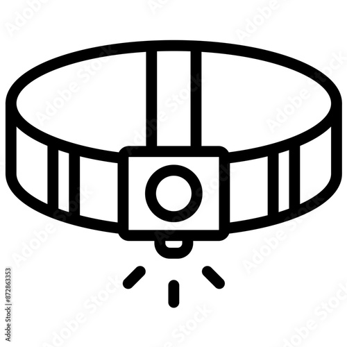 Head Lamp vector icon illustration of Fishing iconset.