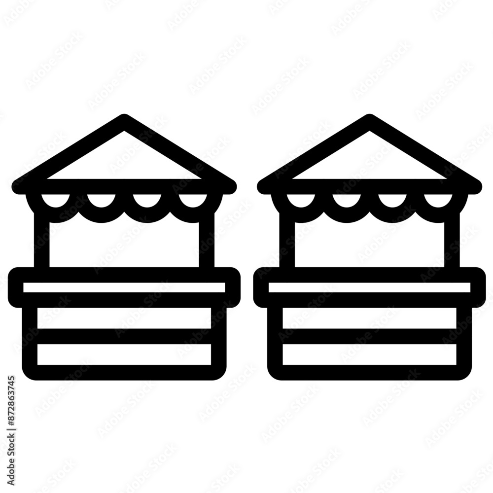 Street Market vector icon illustration of Street Food iconset. Street Market vector icon illustration of Street Food iconset.