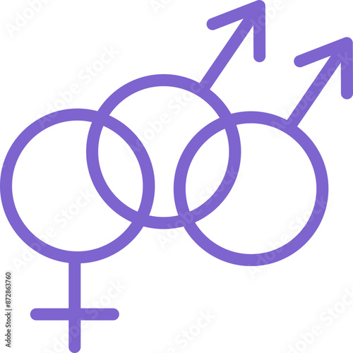 Bisexual sex symbol vector icon design