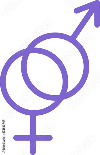 Heterosexual sex symbol icon outline vector design