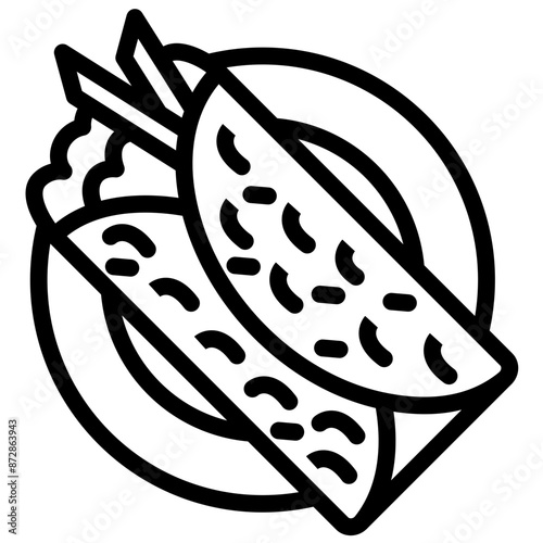 Gyro vector icon illustration of Street Food iconset.