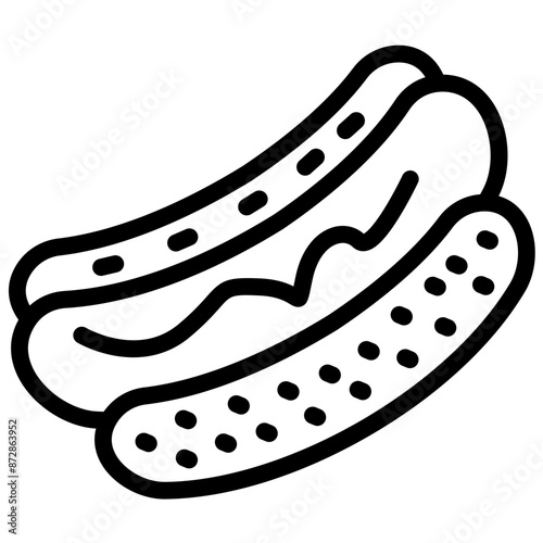 Hot Dog vector icon illustration of Street Food iconset.