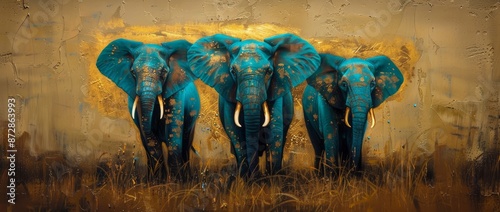 Abstract art, texture, gold, oils, chinoiserie, elephant prints, and horses.