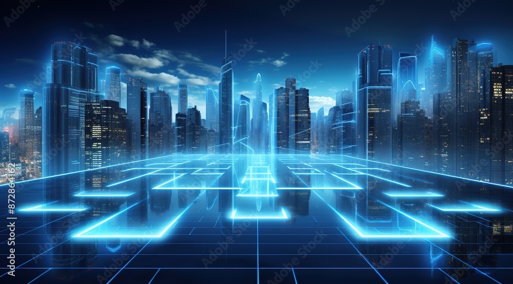 Blue technology style background Blue technology style background