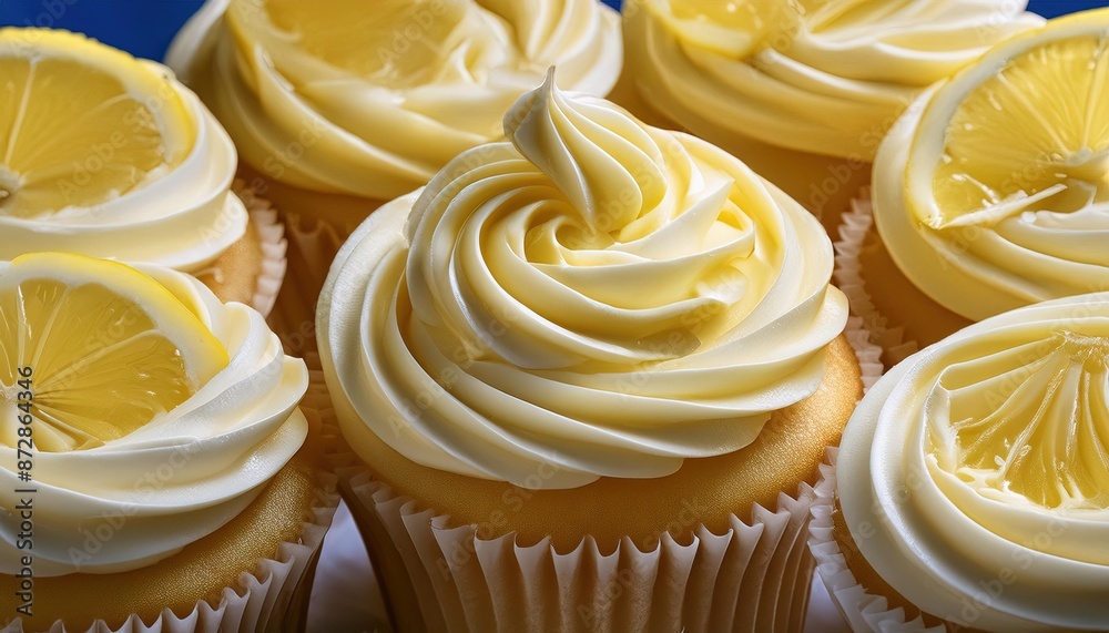 Lemon Frosted Cupcakes with Lemon Slices Lemon Frosted Cupcakes with Lemon Slices