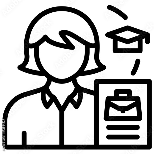 Instructor Female vector icon illustration of Business Training iconset.