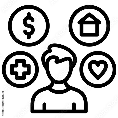 Employee Benefits vector icon illustration of Gig Economy iconset.