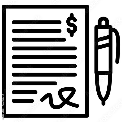 Contract vector icon illustration of Gig Economy iconset.
