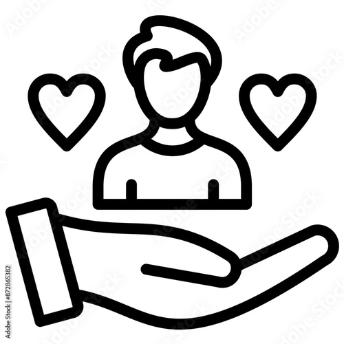 Caregiving vector icon illustration of Gig Economy iconset.