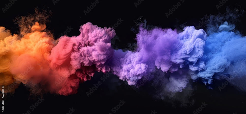 Magic explosion effect with colorful clouds. Isolated smoke cumulus elements of gas explosion effect and promo flash black. Magic explosion effect with colorful clouds. Isolated smoke cumulus elements of gas explosion effect and promo flash black.