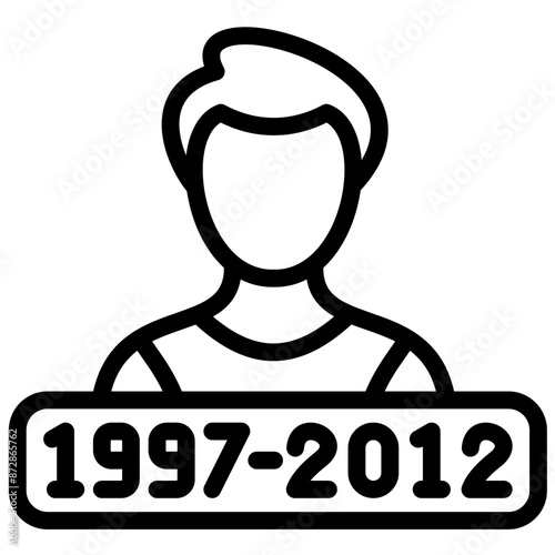Generation Z vector icon illustration of Generation Gap iconset.